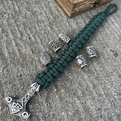 Bracelet Viking Marteau de Thor & Valknut – Corde Tressée Nordique - Nordikfuri
