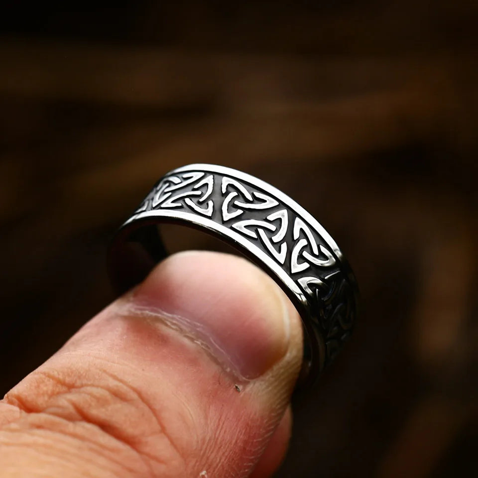 Bague Viking Valknut – Acier Inoxydable Style Nordique