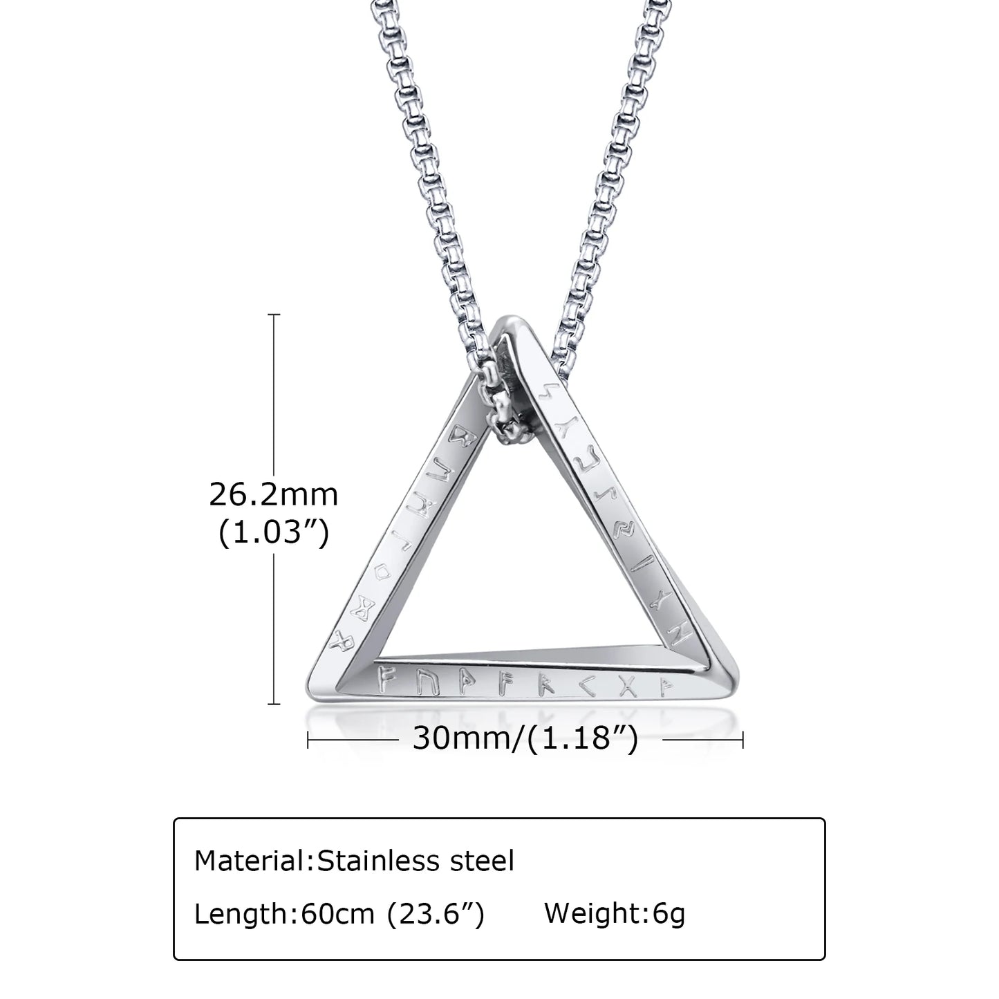 Collier Valknut Nordique – Symbole de Force en Acier Inoxydable