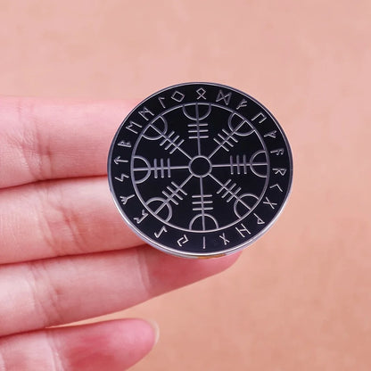 Broche Vegvisir – Symbole Viking de Protection