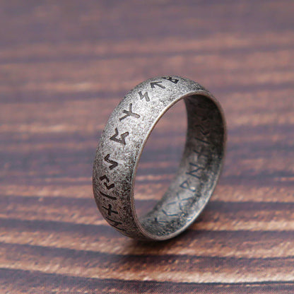 Bague Viking Runiques En Acier 316L – Style Nordique