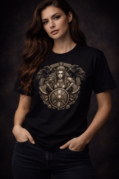 T-shirt Valkyrie Viking Nordikfuri – Guerrière Nordique Premium. - Nordikfuri