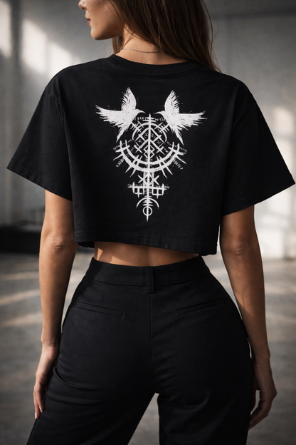 Nordic Raven Crop Top – Viking Back Print