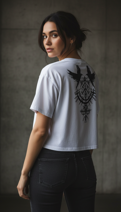 Nordic Raven Crop Top – Viking Back Print