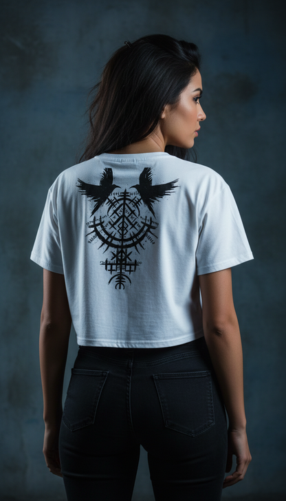 Nordic Raven Crop Top – Viking Back Print