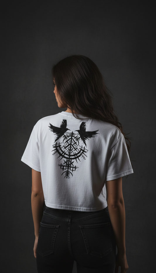 Nordic Raven Crop Top – Viking Back Print