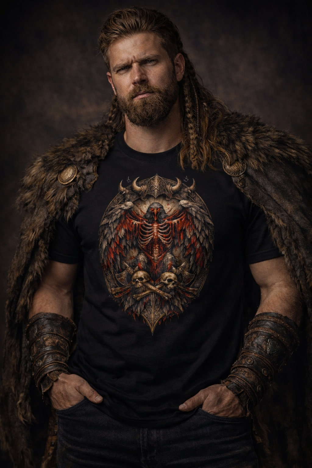 T-shirt Viking Aigle de Sang – Force des guerriers Inspiré d’un rituel légendaire. Porte la puissance viking. - Nordikfuri
