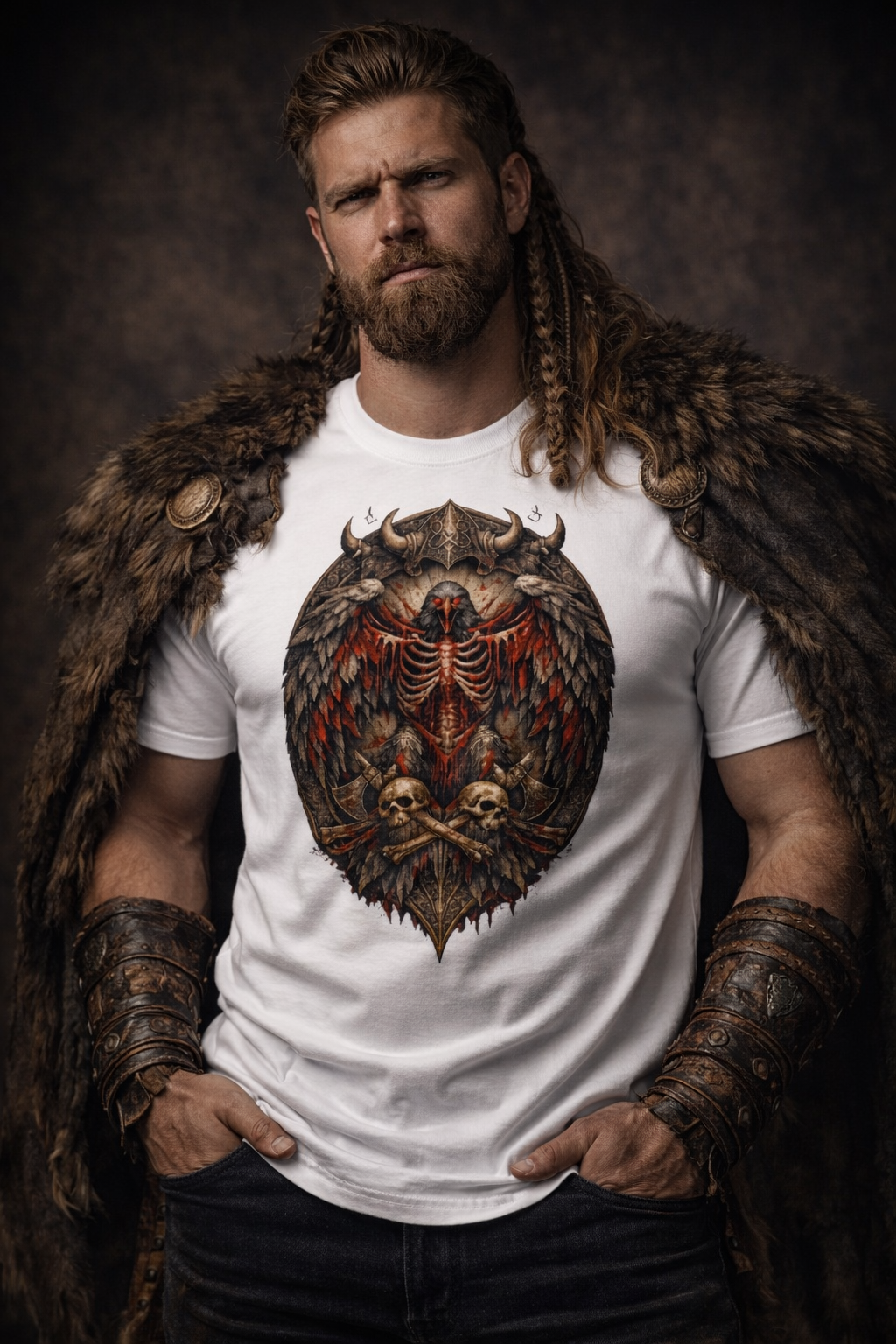 T-shirt Viking Aigle de Sang – Force des guerriers Inspiré d’un rituel légendaire. Porte la puissance viking. - Nordikfuri