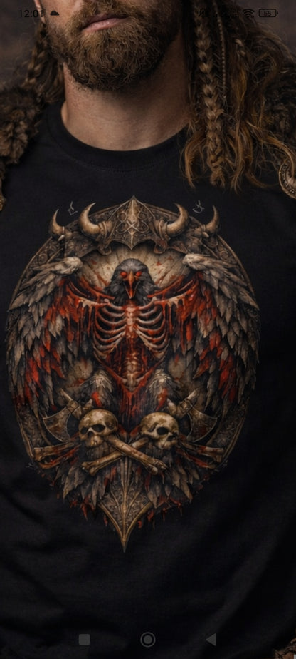 T-shirt Viking Aigle de Sang – Force des guerriers Inspiré d’un rituel légendaire. Porte la puissance viking. - Nordikfuri