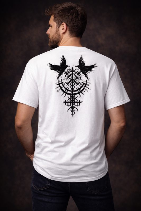 T-shirt Viking Corbeaux Nordiques – Impression Dos